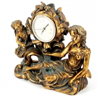 Часы для камина с ангелом и девушкой  Часы для камина с ангелом и девушкой