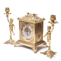 Камінні годинники і 2 підсвічники на 1 свічку Bambino 82.108-80.325 Alberti Livio