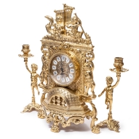 Каминные часы Barka и 2 подсвечника на 1 свечу Bambino 82.101-80.325 Alberti Livio