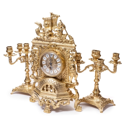 Каминные часы и 2 подсвечника на 5 свечей 82.101-80.411 Alberti Livio