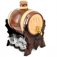 Настольный мини-бар бочка со стопками Лев 103-VAL Artistica Artigiana