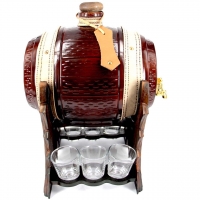 Бочка мини-бар настольный с рюмками Корабль 486-VA Artistica Artigiana