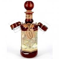 Подарочный набор штоф со стопками мини-бар Старая карта 658-MO Artistica Artigiana