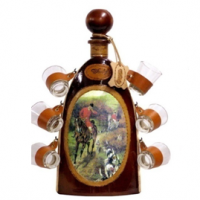 Набор эксклюзивный мини-бар бутылка-штоф со стопками Охота 675-VA Artistica Artigiana