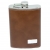 Фляга в коже на 10 унций под логотип светло коричневая A146-10A Hip Flask