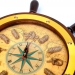 Настенные часы с морской тематикой в виде штурвала 014-800 Two Captains