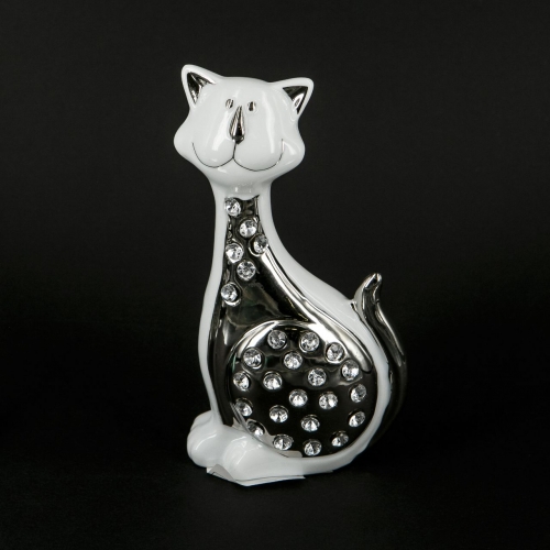 Статуетка кіт сріблясто-білий HY21096-1 Claude Brize