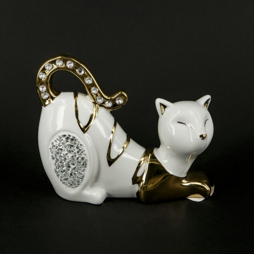 Статуэтка белая кошка со стразами HY21248-w Claude Brize