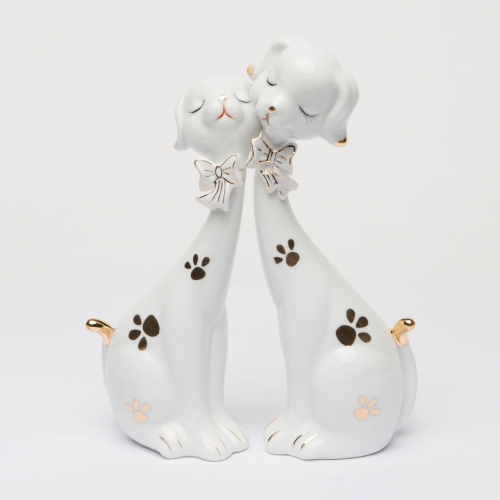 Порцелянові статуетки собак білі GR5 100310-01 Classic Art