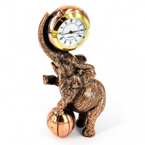 Статуетка слон з м'ячем настільний годинник E550 Classic Art