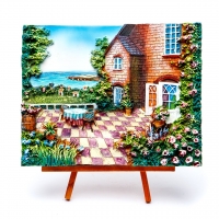 Картина объемная морской пейзаж Домик у моря КОП-3-15 Decos