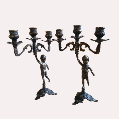 Пара свічників на 3 свічки Bambino в античному стилі 80.326 ANT Alberti Livio