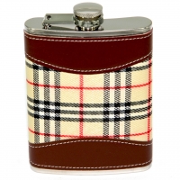 Фляга для виски белая клетка 8 унций A144-8A Hip Flask Фляга для виски белая клетка 8 унций A144-8A Hip Flask