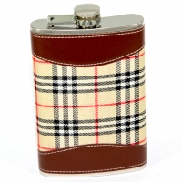 Фляга для віскі біла клітка 10 унцій A144-10A Hip Flask