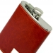 Фляга в коже на 8 унций под логотип красно-коричневая 146-8C Hip Flask
