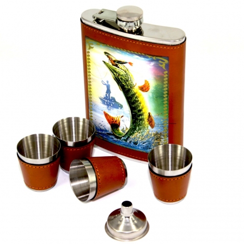 Набір Фляга для алкоголю і стопки Щука TZ-02 Hip Flask - фото 1 Darunok.ua Набір Фляга для алкоголю і стопки Щука TZ-02 Hip Flask