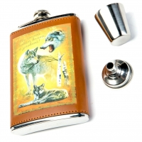 Набір Фляга подарункова і чарка Вовк TZ-04 Hip Flask Набір Фляга подарункова і чарка Вовк TZ-04 Hip Flask