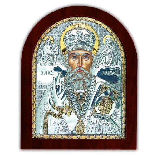 Ікона Святого Миколая Чудотворця EP4-009XAG/P Silver Axion