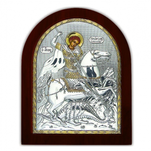 Икона Св. Георгий Победоносец EP3-010XAG/P Silver Axion