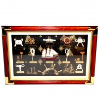 Картина панно настенная Морксие узлы и парусник G-034 Two Captains