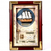 Настенная ключница в морском стиле парусник May Flower 3020D Two Captains