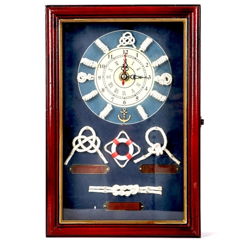 Настінна ключниця з годинником Морські вузли 3020C Two Captains