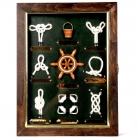 Ключница на стену с часами на 6 ключей Морские узлы 3325B Two Captains