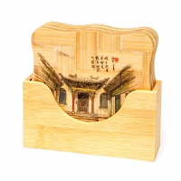 Подставка бамбуковая  для чашки набор 6шт. 2 