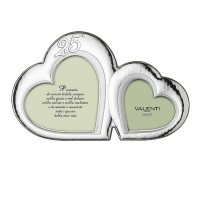 Фоторамка двойная на 25 лет свадьбы "Два сердца" 20х20/13х13 Valenti 52091-2L