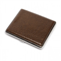 Портсигар кожаный коричневый на 18 сигарет 18-5 D. Smoker