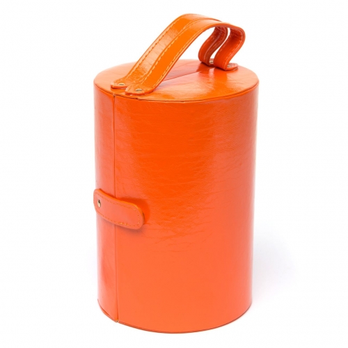 Шкатулка для украшений из эко кожи оранжевая J649-1 