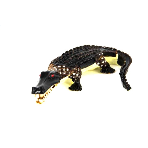 Шкатулка зі стразами у вигляді статуетки крокодила QF817 