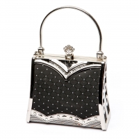 Черный клатч со стразами 05 