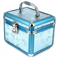 Шкатулка для украшений и косметики большая бабочки люкс голубая 8151 