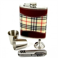 Фляга для алкоголю і складаний ніж Шотландка T019-1 