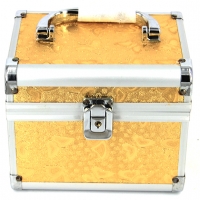 Шкатулка сундучок для украшений и косметики большая бабочки золотистая 8151-3 