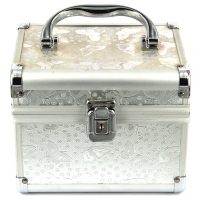 Шкатулка для украшений и косметики большая бабочки  серебристая 8183-3 