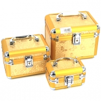 Шкатулка для украшений набор 3 шт 8151 бабочки золотистая 