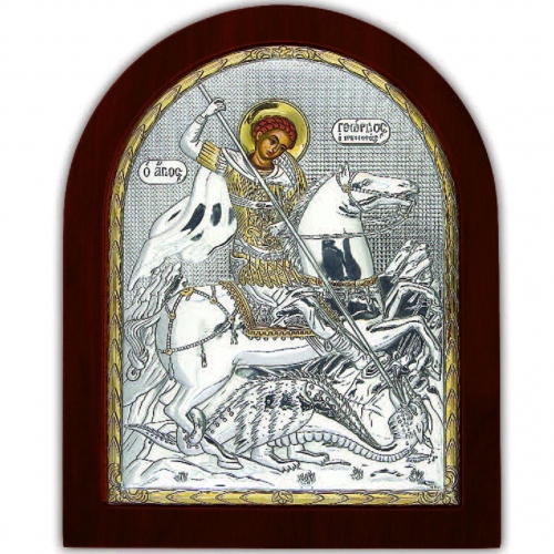 Икона Св. Георгий Победоносец EP6-010XAG/P Silver Axion