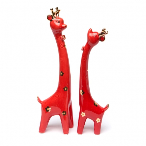 Статуэтка пара жирафов красные GR3 Classic Art