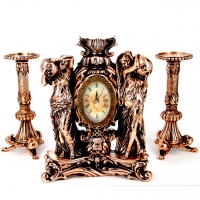 Набор каминные часы Купальщицы и 2 высоких подсвечника 